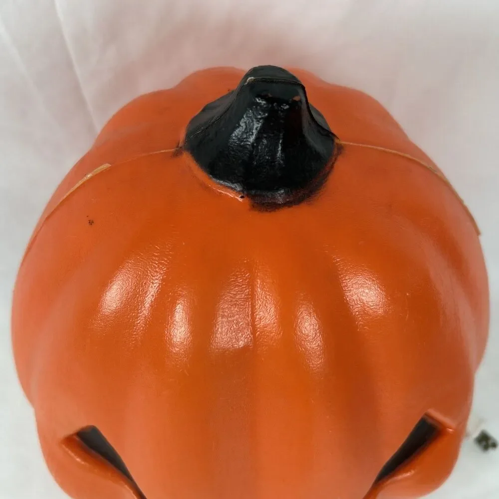 Vintage Pumpkin Halloween Lighted Blow Mold TPI 1991 13” Tall Orange Jack Canada